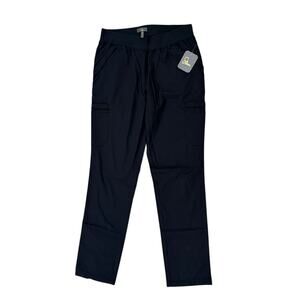 NWT Jaanuu Womens Medium M Black Stretch Work Utility Scrub Pants Trousers